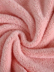 1pc Cartoon Embroidered Bath Towel Or Towel, Pink Soft Towel For Bathroom - Pink - View 5