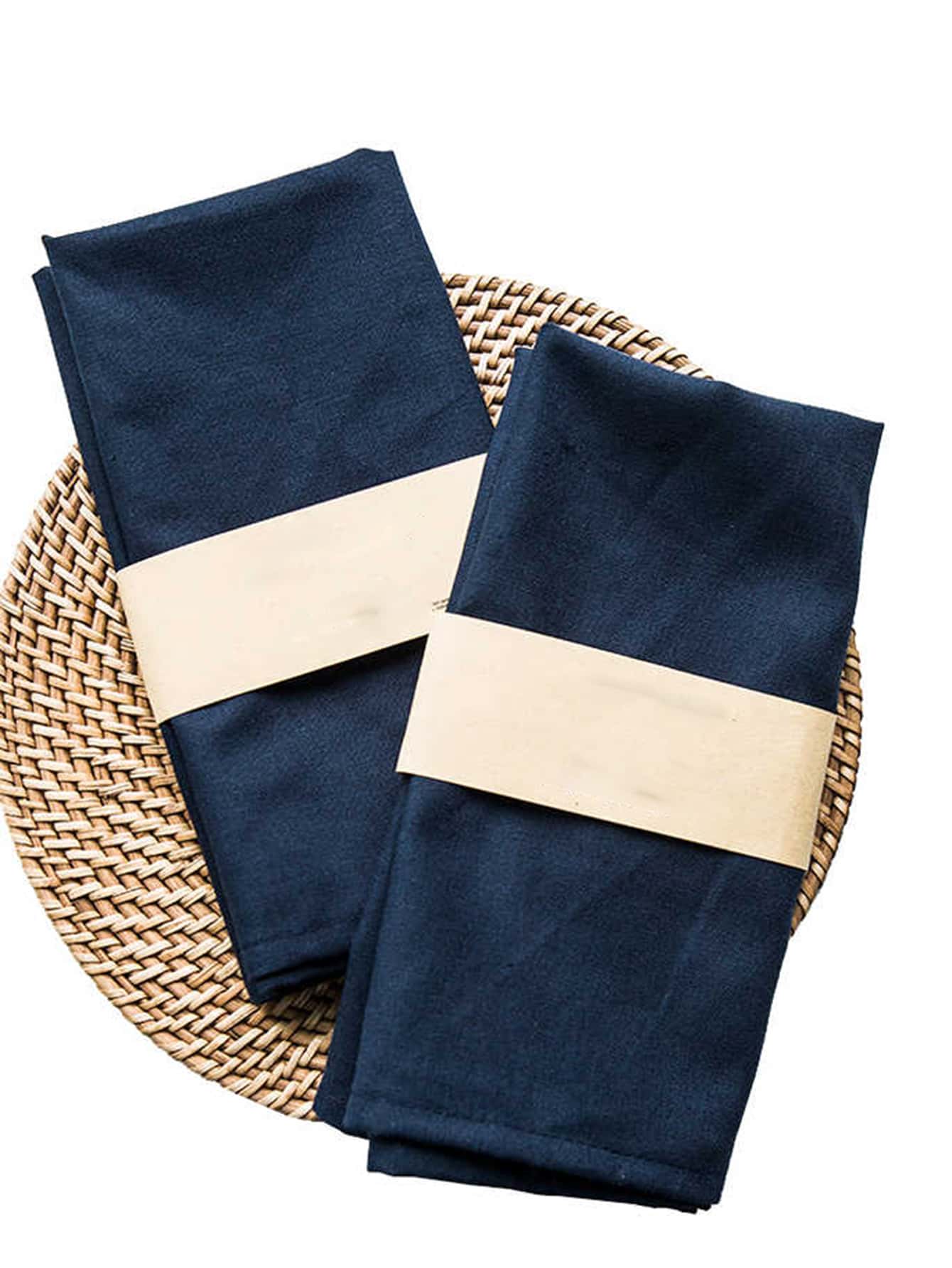 2pcs Plain Cloth Napkin - Navy Blue - View 1