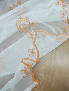 1pc Halloween Pumpkin Design Tablecloth - White - View 2