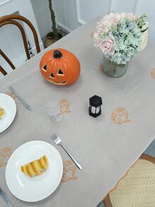 1pc Halloween Pumpkin Design Tablecloth - White - View 8