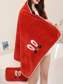 1 cái khăn thêu hoạt hình - Màu Đỏ Sâu - Xem 1