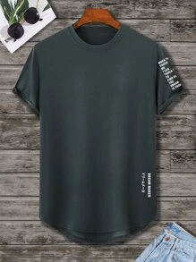 Manfinity Homme Men Slogan Graphic Tee - Dark Grey - View 1