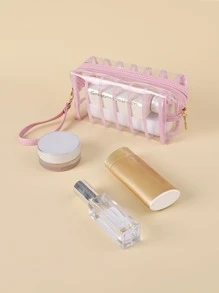 1pc Letter Graphic Square Makeup Bag - Pink - View 5