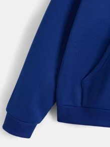 INAWLY Áo hoodie có dây rút thả vai có lót nhiệt, thời trang xuân/thu cho nữ, túi, áo hoodie dài tay có dây kéo cỡ lớn màu xanh hoàng gia thông thường, áo hoodie thả vai có dây rút thả tay cho nữ, áo dài tay - Xanh đậm - Xem 3