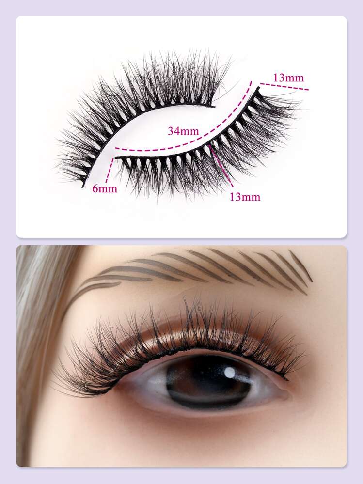 Full False Lashes 20pairs Faux Mink Lashes Tail Elongated Cross False Eyelashes For Women Mom Wife Sister Teen Girl Friend - Black - View 5