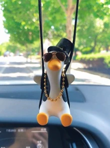 1pc Cute Swinging Duck Design Car Hanging Ornament - Multicolor - View 1