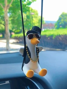 1pc Cute Swinging Duck Design Car Hanging Ornament - Multicolor - View 2