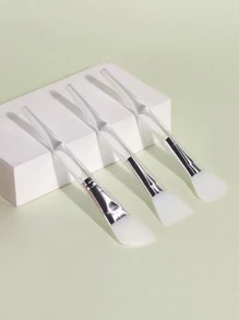 Face Sheet Brush, 3pcs Facial Sheet Beauty Tool Soft Silicone Facial Mud Sheet Applicator Brush Hairless Body Lotion And Body Butter Applicator Tools Premium Quality Silicone Face Sheet Brushes. Facial Sheet Applicators For Mud, Clay, Charcoal - Clear - View 2