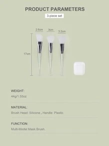 Face Sheet Brush, 3pcs Facial Sheet Beauty Tool Soft Silicone Facial Mud Sheet Applicator Brush Hairless Body Lotion And Body Butter Applicator Tools Premium Quality Silicone Face Sheet Brushes. Facial Sheet Applicators For Mud, Clay, Charcoal - Clear - View 3