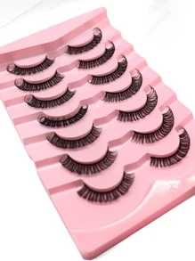 7pairs Cat Eye False Eyelashes Strip Lashes,Lashes,Eyelashes,Fake Lashes - Black - View 4