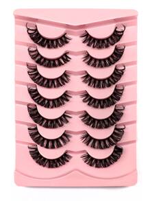 7pairs Cat Eye False Eyelashes Strip Lashes, Lashes, Eyelashes, Fake Lashes - Black - View 1