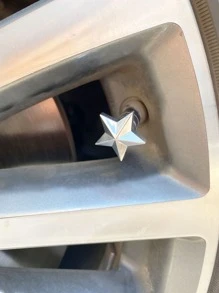 4pcs Star Design Car Tire Valve Cap - Silver - View 1