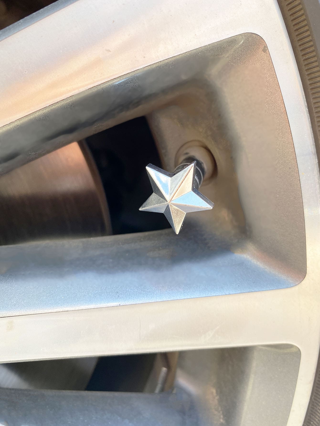 4pcs Star Design Car Tire Valve Cap - Silver - View 1