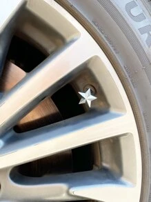 4pcs Star Design Car Tire Valve Cap - Silver - View 2