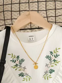 SHEIN Tween Girl Floral Print Ruffle Trim Belted Dress,Holiday,Summer,Travel - Multicolor - View 6