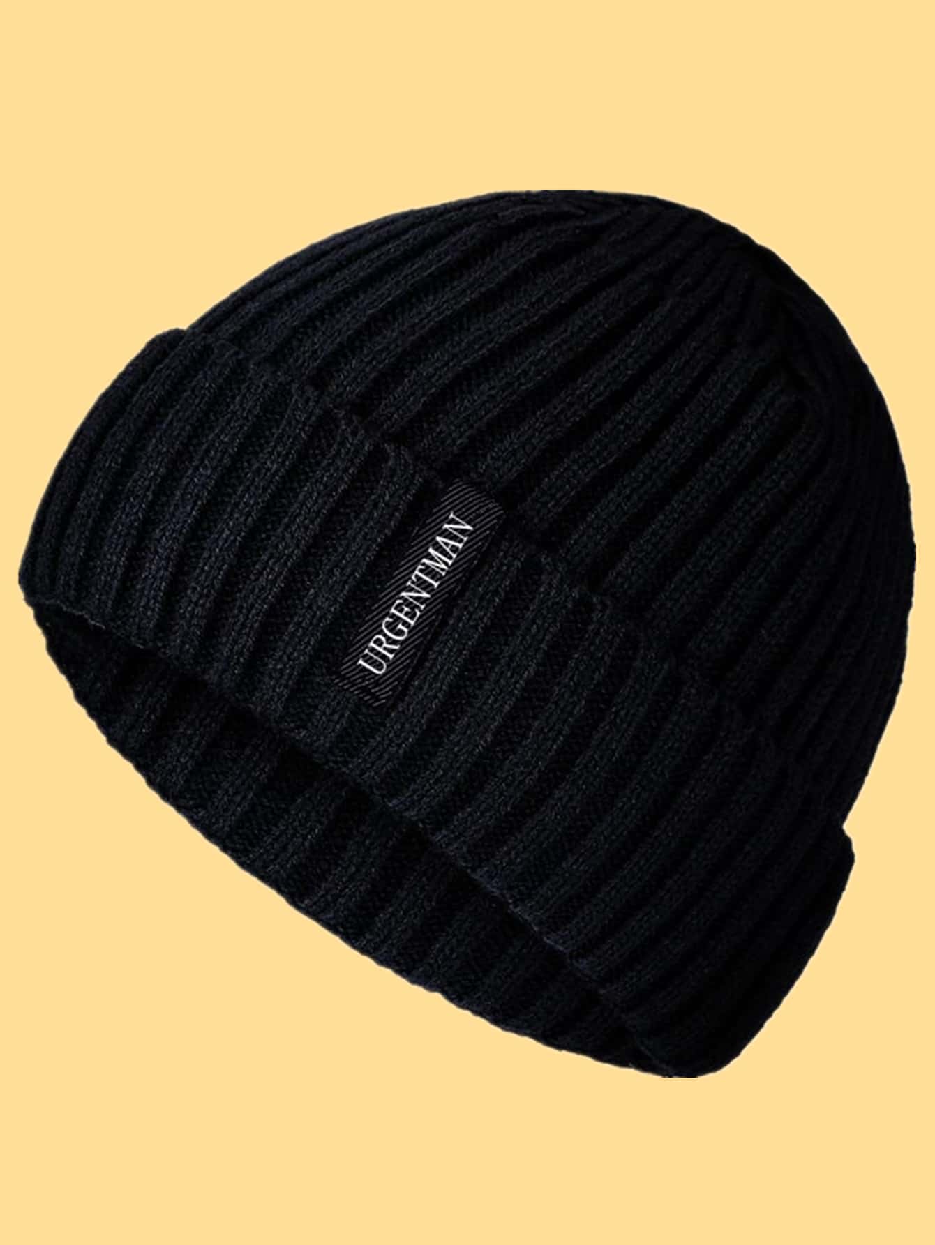 URGENTMAN Autumn And Winter Men's Hat,Outdoor Windproof Hat ,Warm Knitted Beanie Hat Casual Fall Outfit - Black - View 1