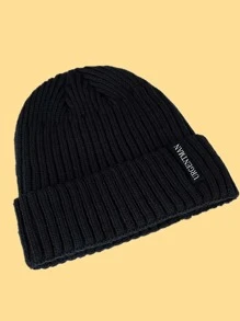 URGENTMAN Autumn And Winter Men's Hat,Outdoor Windproof Hat ,Warm Knitted Beanie Hat Casual Fall Outfit - Black - View 2