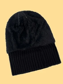 URGENTMAN Autumn And Winter Men's Hat,Outdoor Windproof Hat ,Warm Knitted Beanie Hat Casual Fall Outfit - Black - View 3