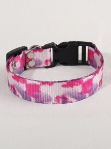1pc Nylon Purple Floral Pattern Pet Collar With Pendant, Multi-Color, Suitable For Small Breeds Like Teddy And Pomeranian, Year-Round Use - Multicolor - View 3