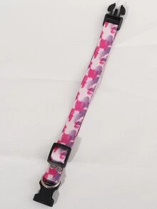 1pc Nylon Purple Floral Pattern Pet Collar With Pendant, Multi-Color, Suitable For Small Breeds Like Teddy And Pomeranian, Year-Round Use - Multicolor - View 4