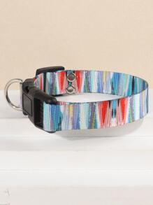 1入組尼龍彩色油畫圖案寵物項圈，適用於小型犬（如泰迪犬和比熊犬），全年適用 - 彩色 - 查看 1
