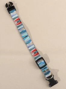 1入組尼龍彩色油畫圖案寵物項圈，適用於小型犬（如泰迪犬和比熊犬），全年適用 - 彩色 - 查看 4