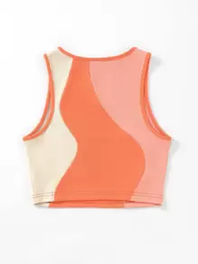 SHEIN Unity Color Block Tank Top, Going Out Top Graphic Tees Women Tops - Multicolor - View 2