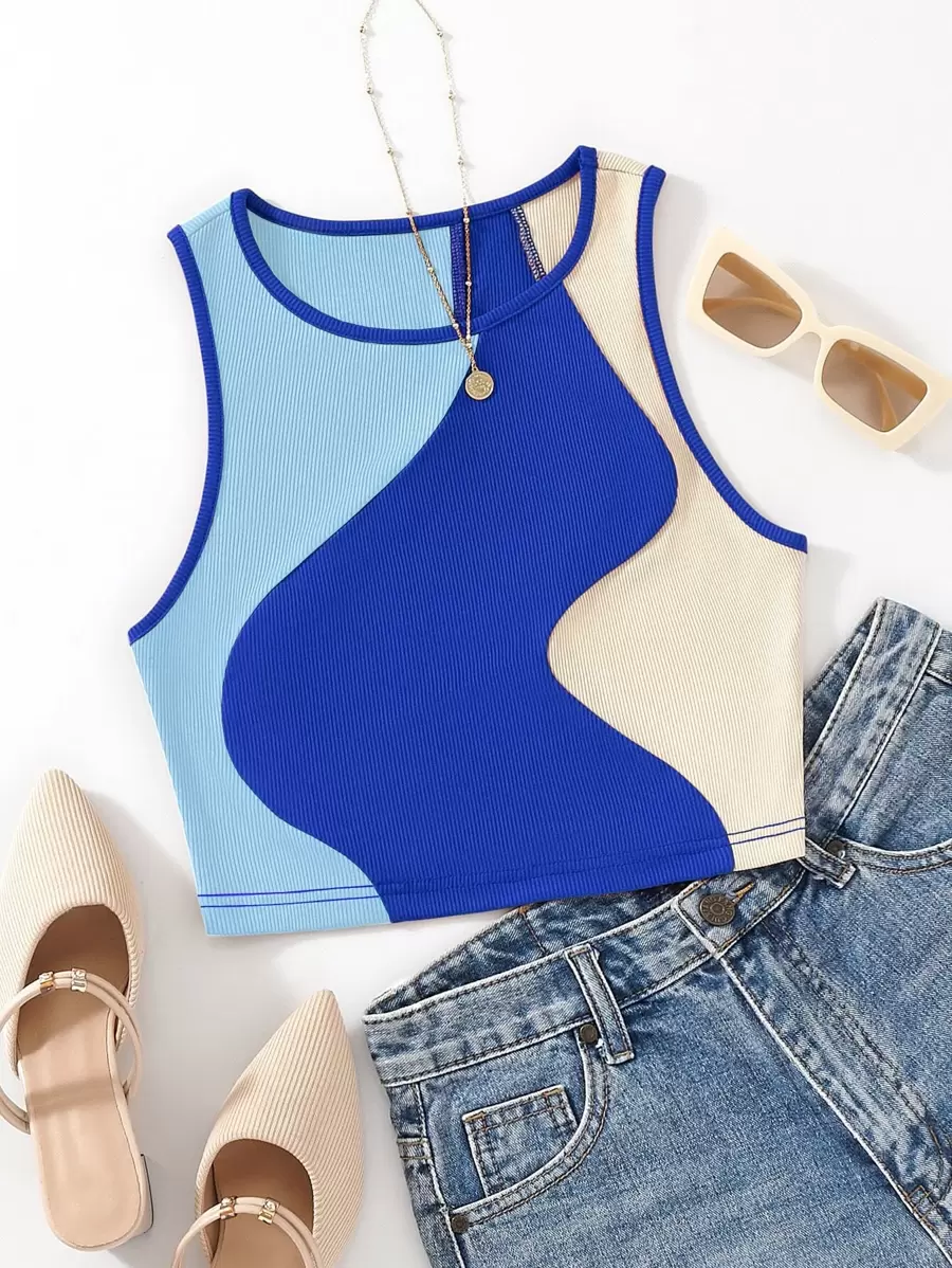 SHEIN Unity Colour Block Tank Top