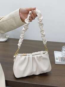 防水、轻便、商务休闲简约褶皱包，母亲节礼物，适合妈妈、少女、女大学生、新秀和白领人士，非常适合办公室、大学、工作、商务、通勤、户外、旅行、郊游 - 米色 - 查看 7