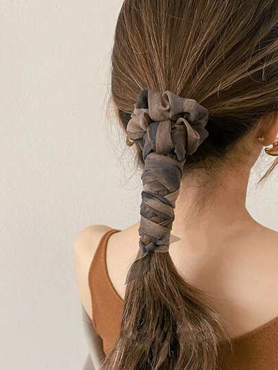 优雅扎染丝巾发圈，马尾辫发绳，美发家居饰品