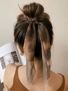 Elegant Tie Dye Scarf Hair Tie Scrunchies Scrunchy Hair Ties Ponytail - Multicolor - View 3