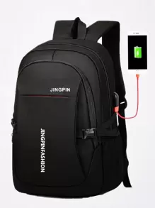 Men Letter Graphic Cổng sạc USB Ba lô máy tính xách tay Túi đi học Túi đi học Ba lô đi học Daypack Túi đựng máy tính xách tay Túi đựng máy tính Túi sách Ba lô Túi đeo vai Túi du lịch Túi thể thao Túi đại học Đồ dùng học tập Trường trung học phổ thông Học sinh trung học phổ thông Học sinh đại học Học sinh trung học cơ sở Học sinh trung học cơ sở Học sinh tốt nghiệp Sinh viên Đại học Trường Cao đẳng Kinh doanh Đi bộ đường dài Du lịch Cắm trại Thể thao - màu đen - Xem 1