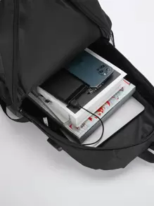 Men Letter Graphic Cổng sạc USB Ba lô máy tính xách tay Túi đi học Túi đi học Ba lô đi học Daypack Túi đựng máy tính xách tay Túi đựng máy tính Túi sách Ba lô Túi đeo vai Túi du lịch Túi thể thao Túi đại học Đồ dùng học tập Trường trung học phổ thông Học sinh trung học phổ thông Học sinh đại học Học sinh trung học cơ sở Học sinh trung học cơ sở Học sinh tốt nghiệp Sinh viên Đại học Trường Cao đẳng Kinh doanh Đi bộ đường dài Du lịch Cắm trại Thể thao - màu đen - Xem 5