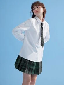 ROMWE J-Fashion Badge Embroidery Shirt - White - View 3