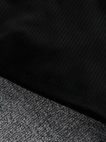 SHEIN Girls Asymmetrical Neck Ruffle Trim Tee & Tartan Belted Skirt - Multicolor - View 4