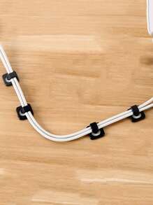 18pcs Cable Fixed Buckle, Simple PP Data Line Storage Holder For Household - Black - View 3