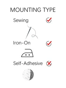 4pcs Heart Design Sequin Decor Iron-on Patch - Purple - View 3