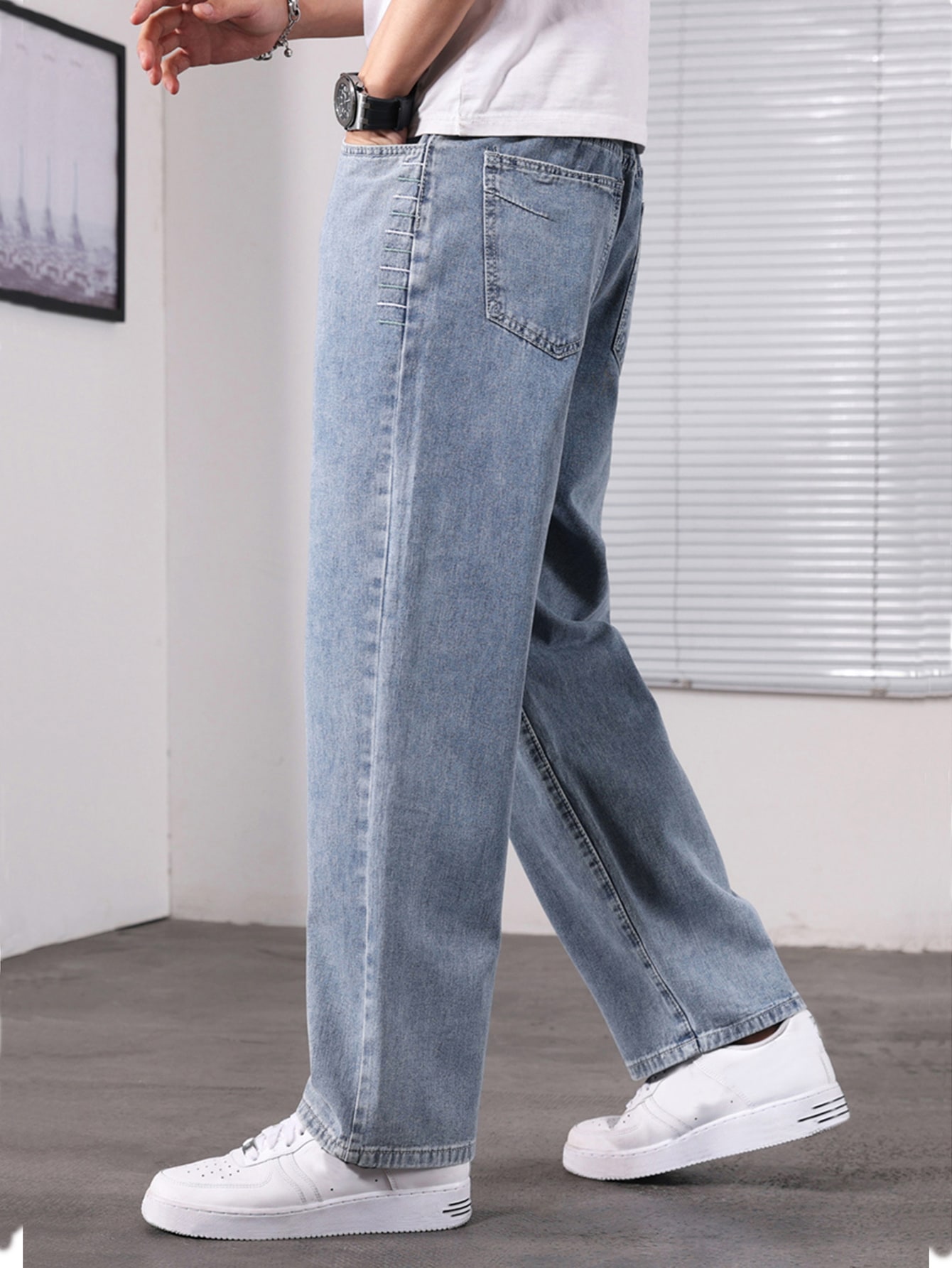 Jeans Uomo LEE Ripley X-LINE Blu Scuro Slavato Relaxed Fit Gamba Dritta Vintage - Foto 9