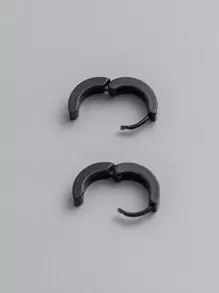 Fashionable and Popular Men Textured Hoop Earrings Stainless Steel for Vacation and for a Stylish Look