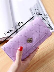 Ví dài có họa tiết khâu trang trí vương miện Bìa sổ séc Nhẹ, Hiện đại, Thẻ tín dụng doanh nghiệp, Thẻ căn cước, Tiền, Tiền mặt Trang phục công sở giản dị Ngày nhà giáo, Quà tặng cho giáo viên, Công việc, Kinh doanh, Đi làm, Du lịch, Ngày lễ, Văn phòng, Kỳ nghỉ, Kỷ niệm, Cho cặp đôi, Làm quà tặng sinh nhật, Ngày lễ tình nhân, Làm quà tặng cho phụ nữ, Cho phụ nữ, Nhân viên văn phòng, Quà tặng cho phụ nữ - Màu tím hoa cà - Xem 3