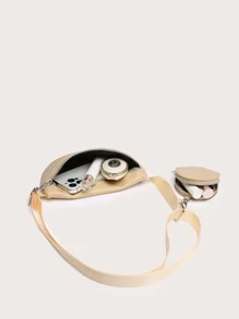 Cangurera minimalista con monedero - Caqui - Ver 5