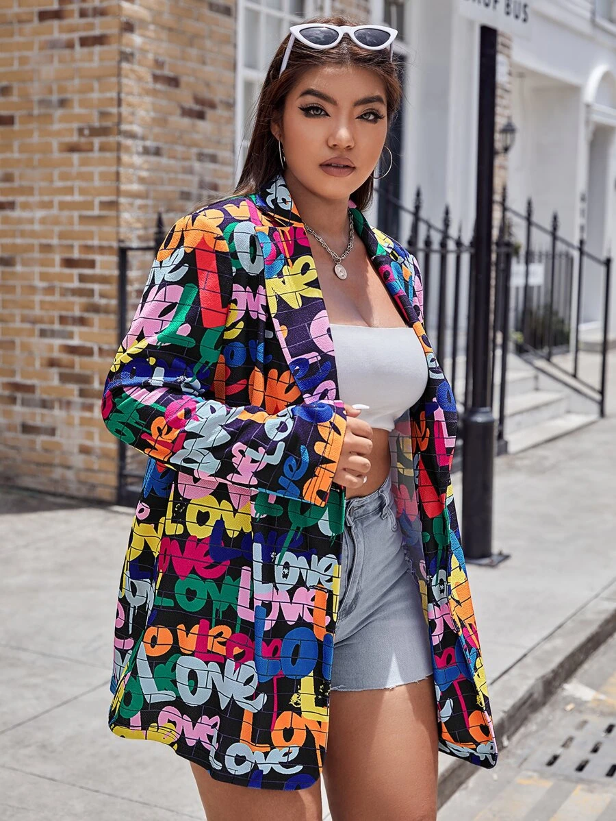 SHEIN EZwear Áo vest Plus size Lá thư Tất cả trên in Giải trí - Nhiều màu - Xem 1