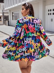 SHEIN EZwear Áo vest Plus size Lá thư Tất cả trên in Giải trí - Nhiều màu - Xem 2