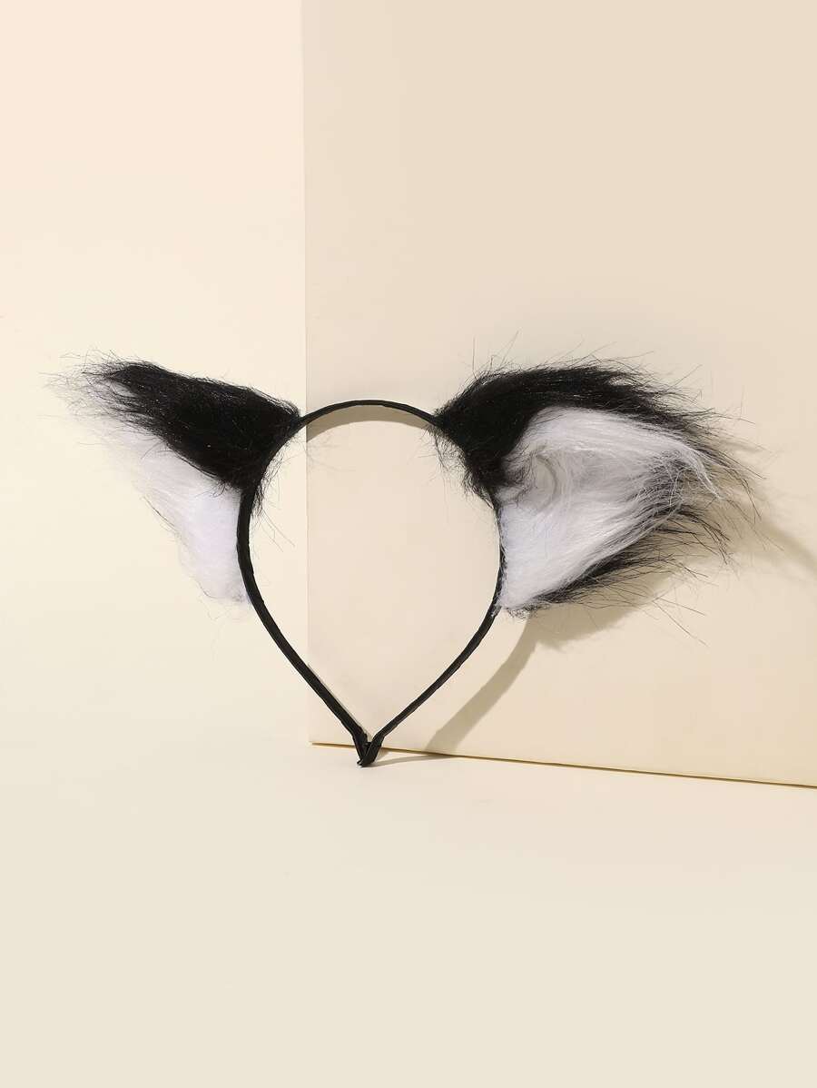 Diadema de disfraz con diseño de oreja - Blanco y Negro - Ver 1