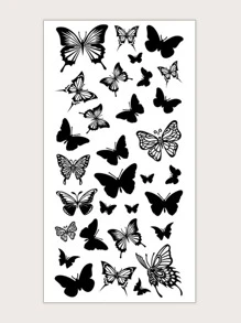 STARTTOOS 1sheet Butterfly Print Tattoo Sticker - Black - View 2