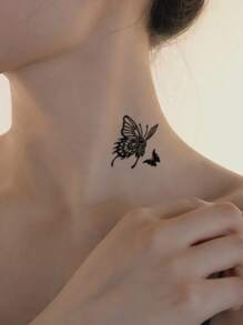 STARTTOOS 1sheet Butterfly Print Tattoo Sticker - Black - View 3