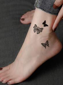 STARTTOOS 1sheet Butterfly Print Tattoo Sticker - Black - View 5