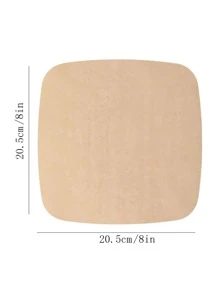 100 piezas Papel para hornear doble lado freidora horneando - Caqui - Ver 3