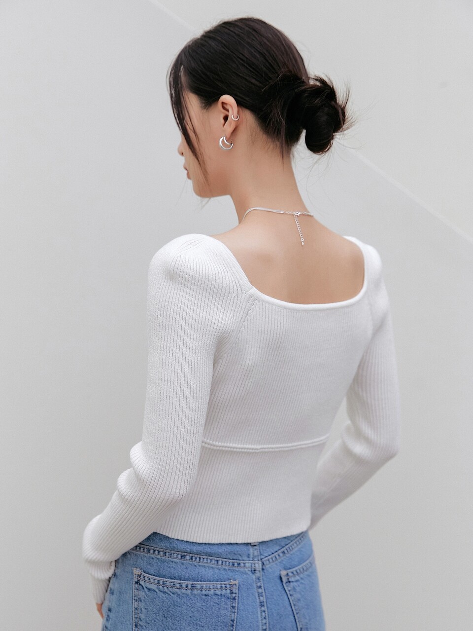 Sweetheart Neck Raglan Sleeve Ribbed Knit Crop Sweater
