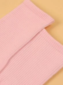 Solid Crew Socks, Fall Socks - Pink - View 3